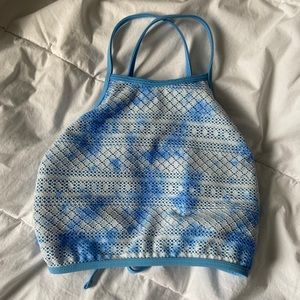 Aerie blue halter bathing suit top